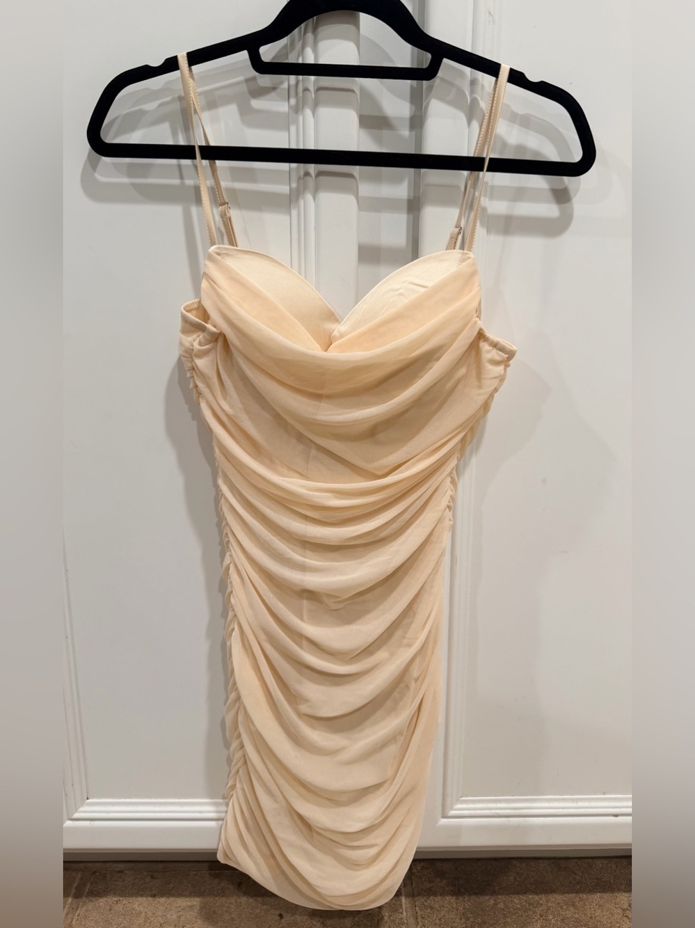 Lovely Day Strapless Draped Cream Cocktail Dress